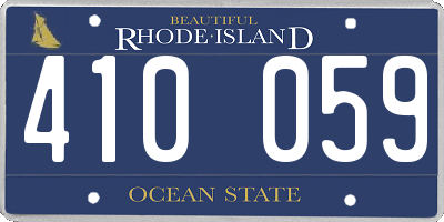 RI license plate 410059