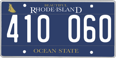RI license plate 410060