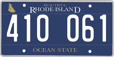 RI license plate 410061