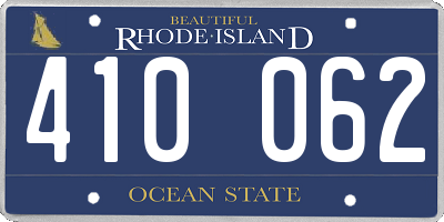 RI license plate 410062