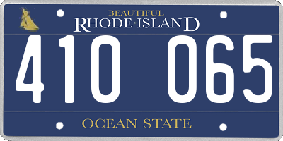 RI license plate 410065