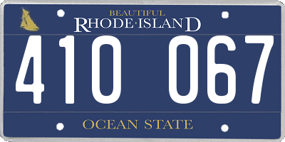RI license plate 410067