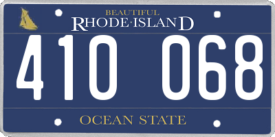 RI license plate 410068