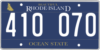 RI license plate 410070