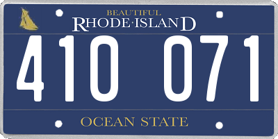 RI license plate 410071