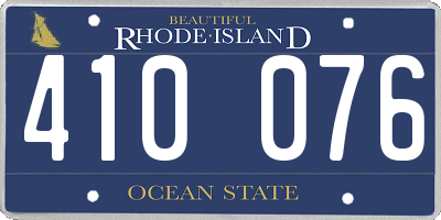 RI license plate 410076