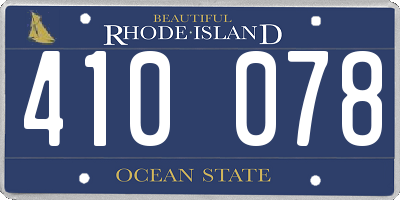 RI license plate 410078