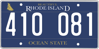 RI license plate 410081