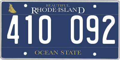 RI license plate 410092