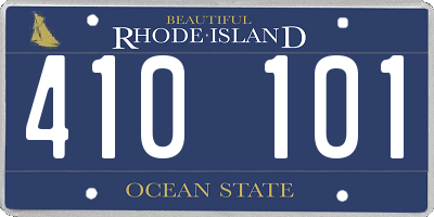 RI license plate 410101