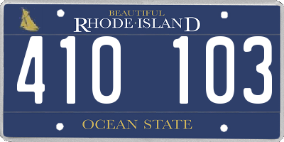 RI license plate 410103
