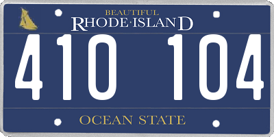 RI license plate 410104