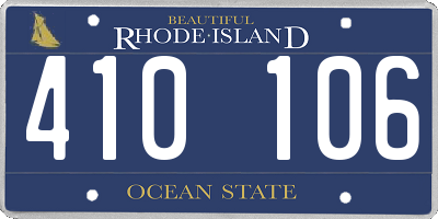 RI license plate 410106