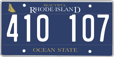 RI license plate 410107