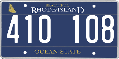RI license plate 410108