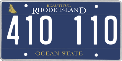 RI license plate 410110