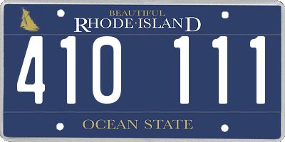 RI license plate 410111