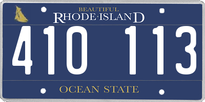 RI license plate 410113