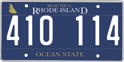 RI license plate 410114