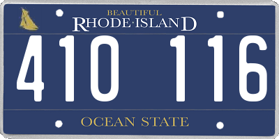 RI license plate 410116