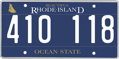 RI license plate 410118