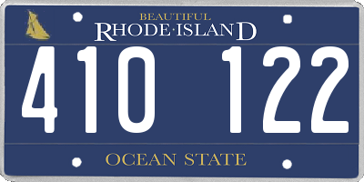 RI license plate 410122