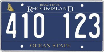 RI license plate 410123