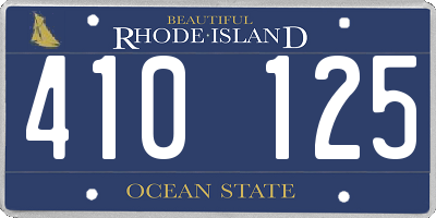 RI license plate 410125