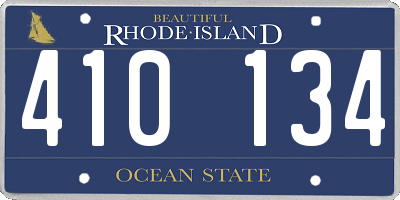 RI license plate 410134