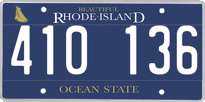 RI license plate 410136