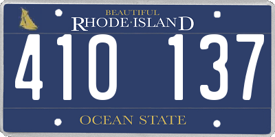 RI license plate 410137