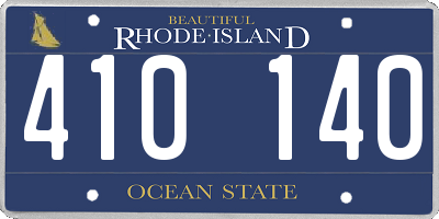 RI license plate 410140