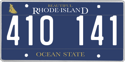 RI license plate 410141