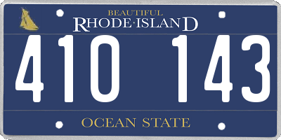 RI license plate 410143