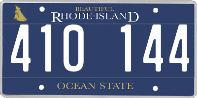 RI license plate 410144