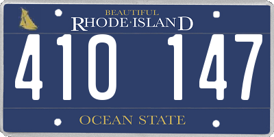 RI license plate 410147