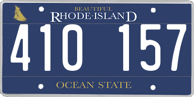 RI license plate 410157