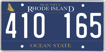 RI license plate 410165