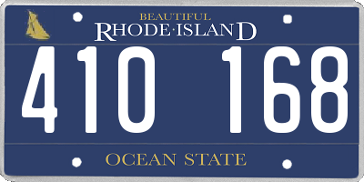 RI license plate 410168