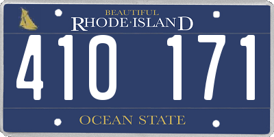 RI license plate 410171