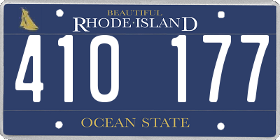 RI license plate 410177