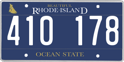 RI license plate 410178