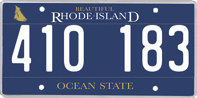 RI license plate 410183