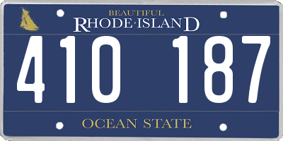 RI license plate 410187