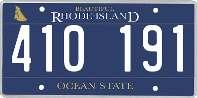 RI license plate 410191
