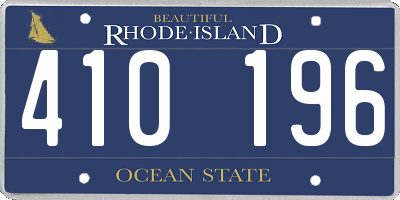 RI license plate 410196