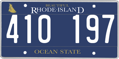 RI license plate 410197