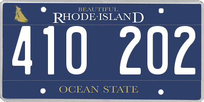 RI license plate 410202