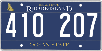 RI license plate 410207