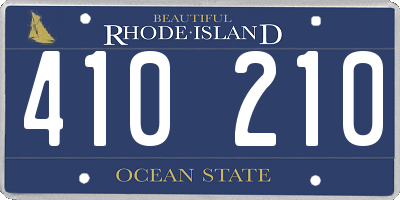 RI license plate 410210
